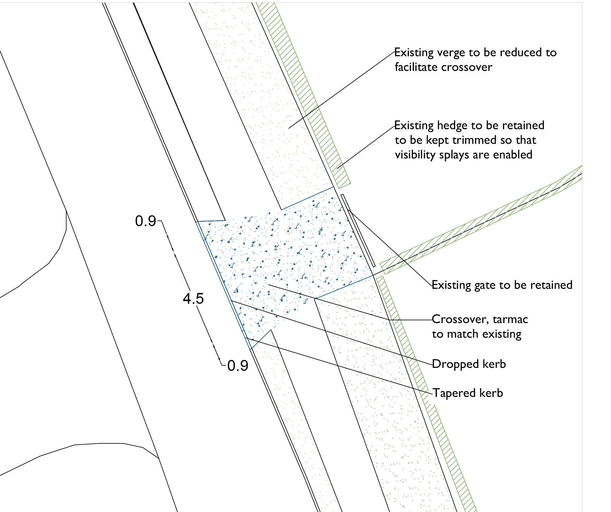Dropped kerb project at Westcott, Buckinghamshire